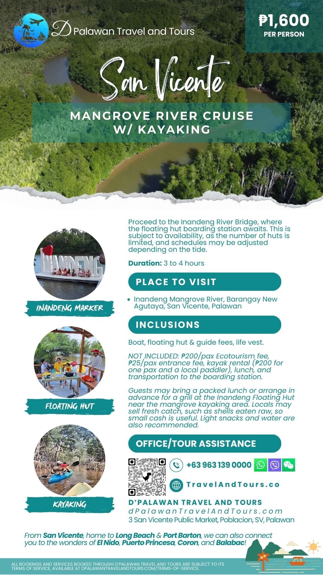 San Vicente Long Beach Inandeng Mangrove River Cruise with Kayaking Palawan Philippines San Vicente Long Beach Inandeng Mangrove River Cruise with Kayaking Palawan Philippines